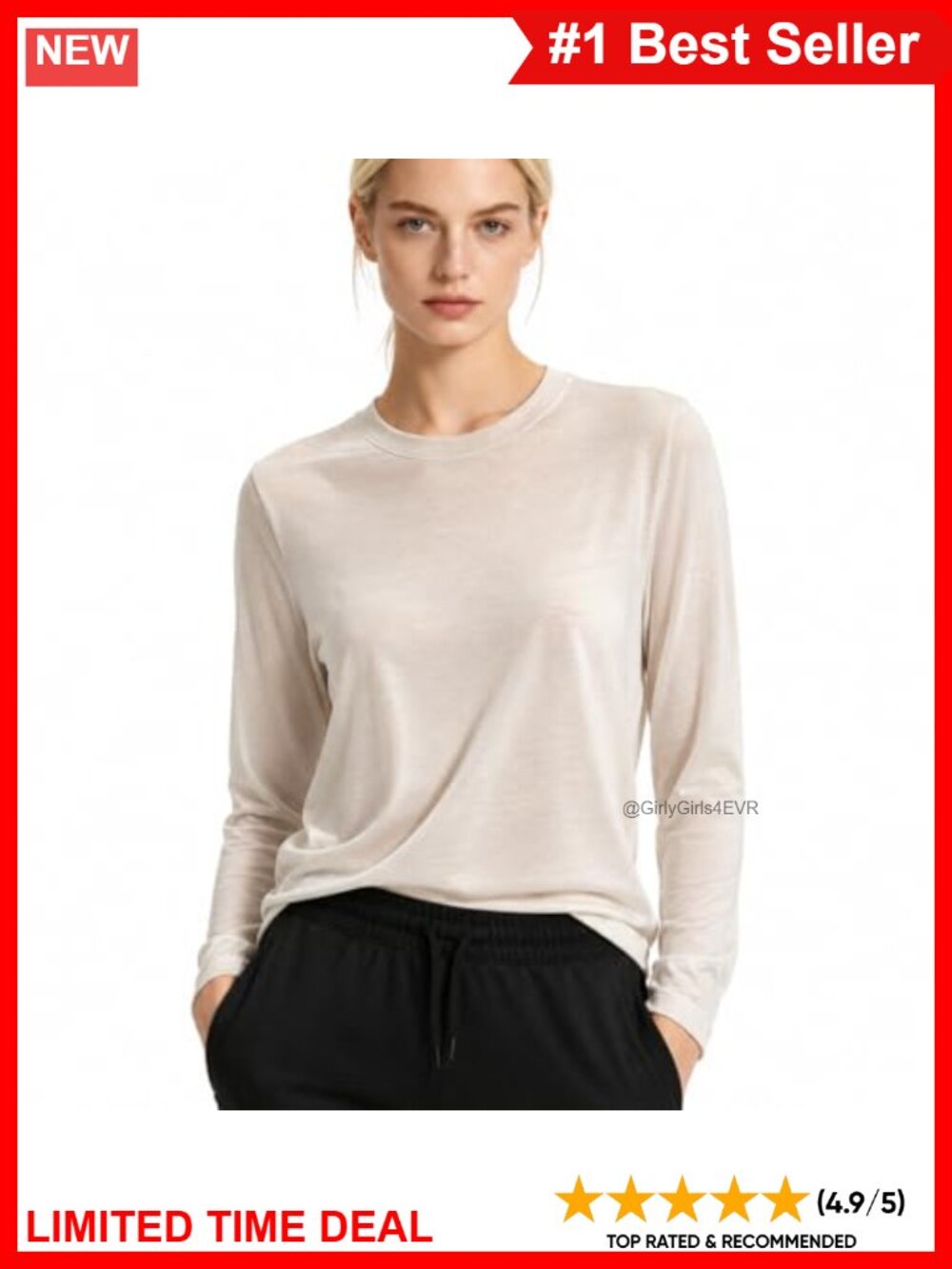 Merino Wool Blend Base Layer Top Long Sleeve Thermal Hiking Outdoor Shirt